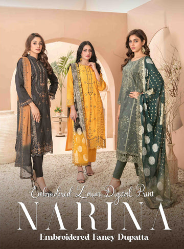 NARINA By Tawakkal Fabrics | 3 Piece Un-Stitched Collection