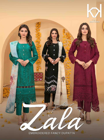 Zala By Tawakkal Fabrics | 3 Pcs Semi-Stitched Collection