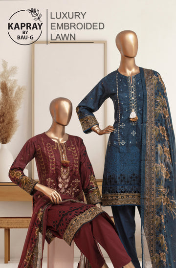 BAU G | 3 Pcs Stitched Luxury Embroided Lawn