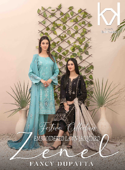 ZENEL By Tawakkal Fabrics | 3 Piece Semi-Stitched Collection