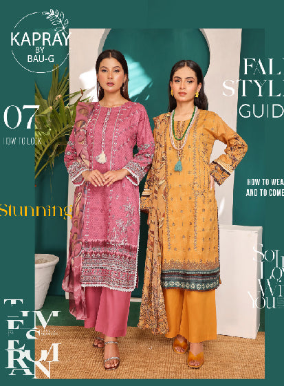 BAU-G 3 PCS Stitched Luxury Lawn Collection'24 VOl-5