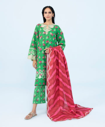 3 Piece - Embroidered Khaddar Suit