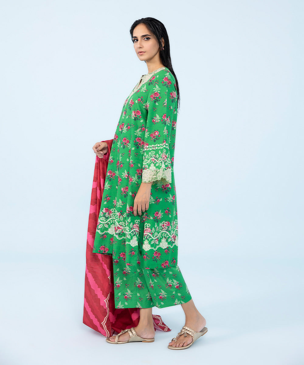 3 Piece - Embroidered Khaddar Suit