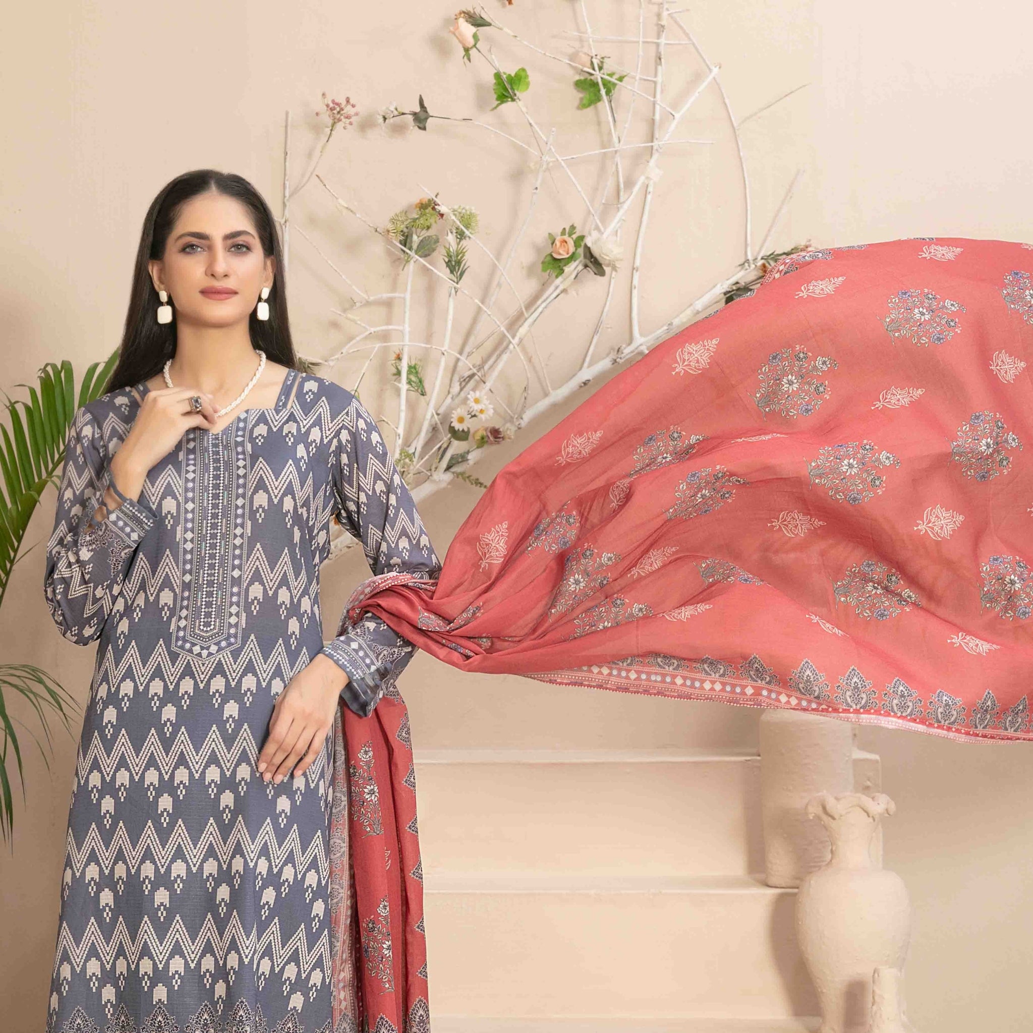 Tiyani Vol 02 | 3 Pcs Unstitched Printed Lawn By Tawakkal |D-3600