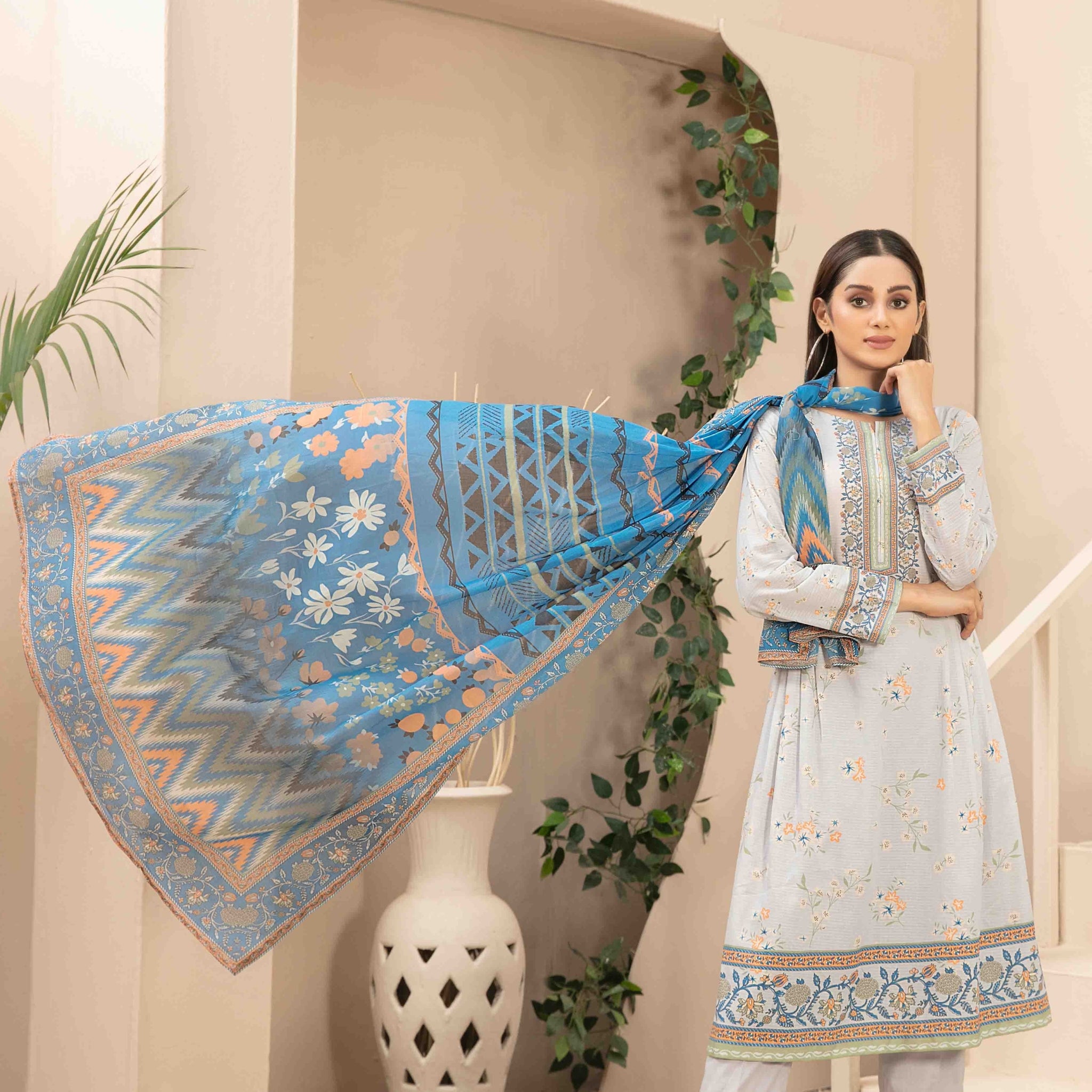 Tiyani Vol 02 | 3 Pcs Unstitched Printed Lawn By Tawakkal |D-3603