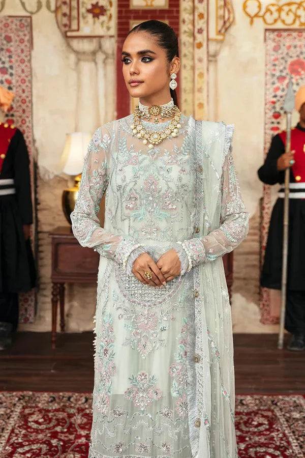 3 Piece Un-Stitched Chiffon Embroidered With Organza Embroidered Dupatta- D-05