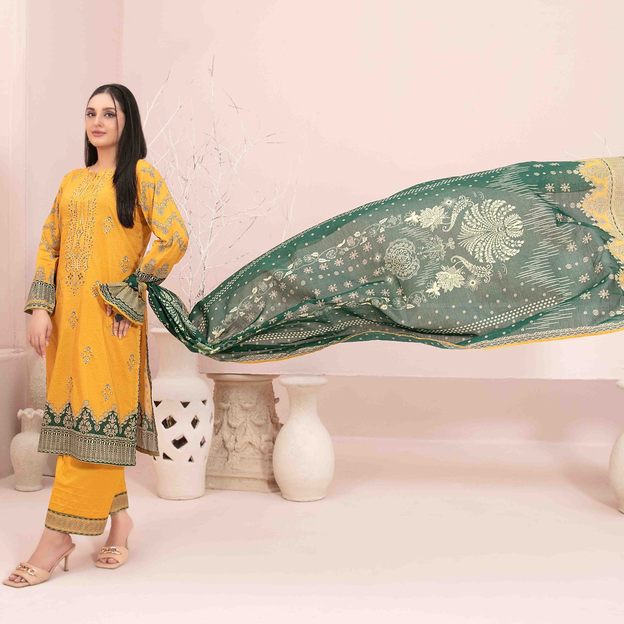 3 Piece Un-Stitched  Embroidered Digital lawn By Tawakkal Fabrics | D-2892