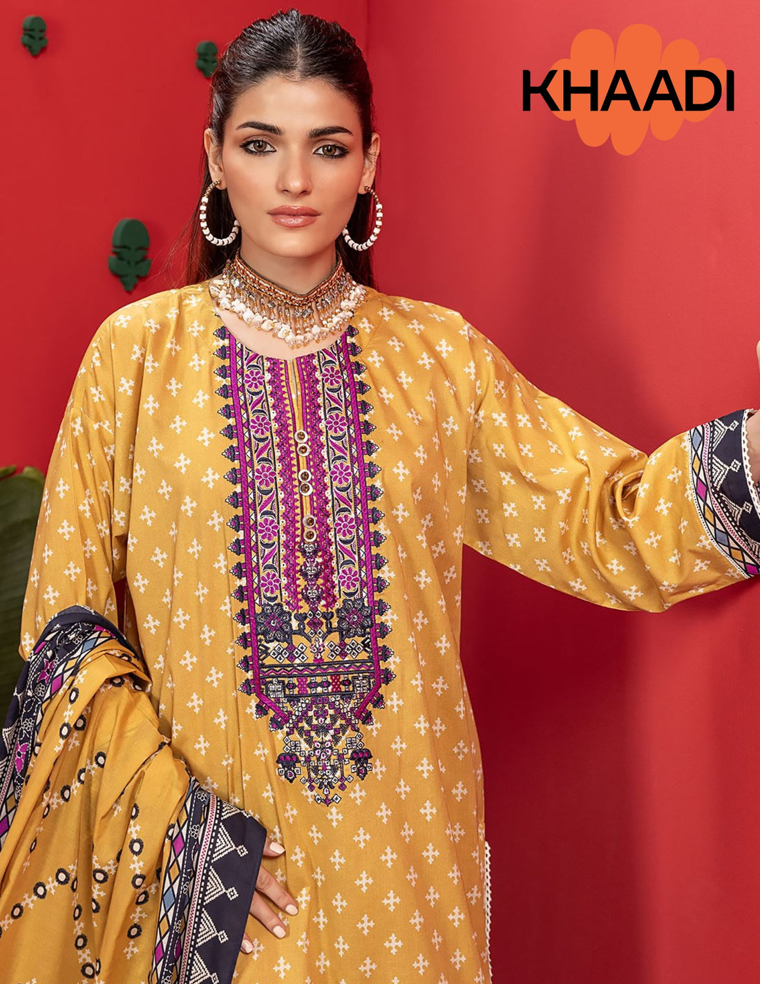 Khaadi Unstitched 3 Piece Printed Lawn