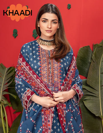 Khaadi Unstitched 3 Piece Printed Lawn