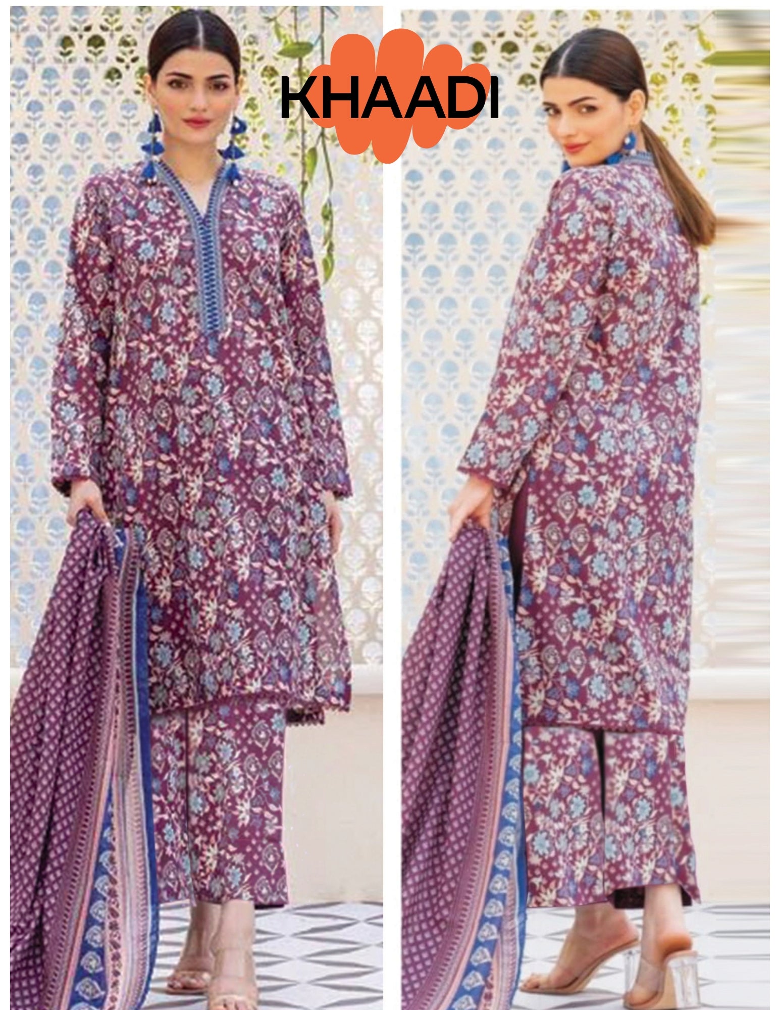 Khaadi Unstitched 3 Piece Printed Lawn