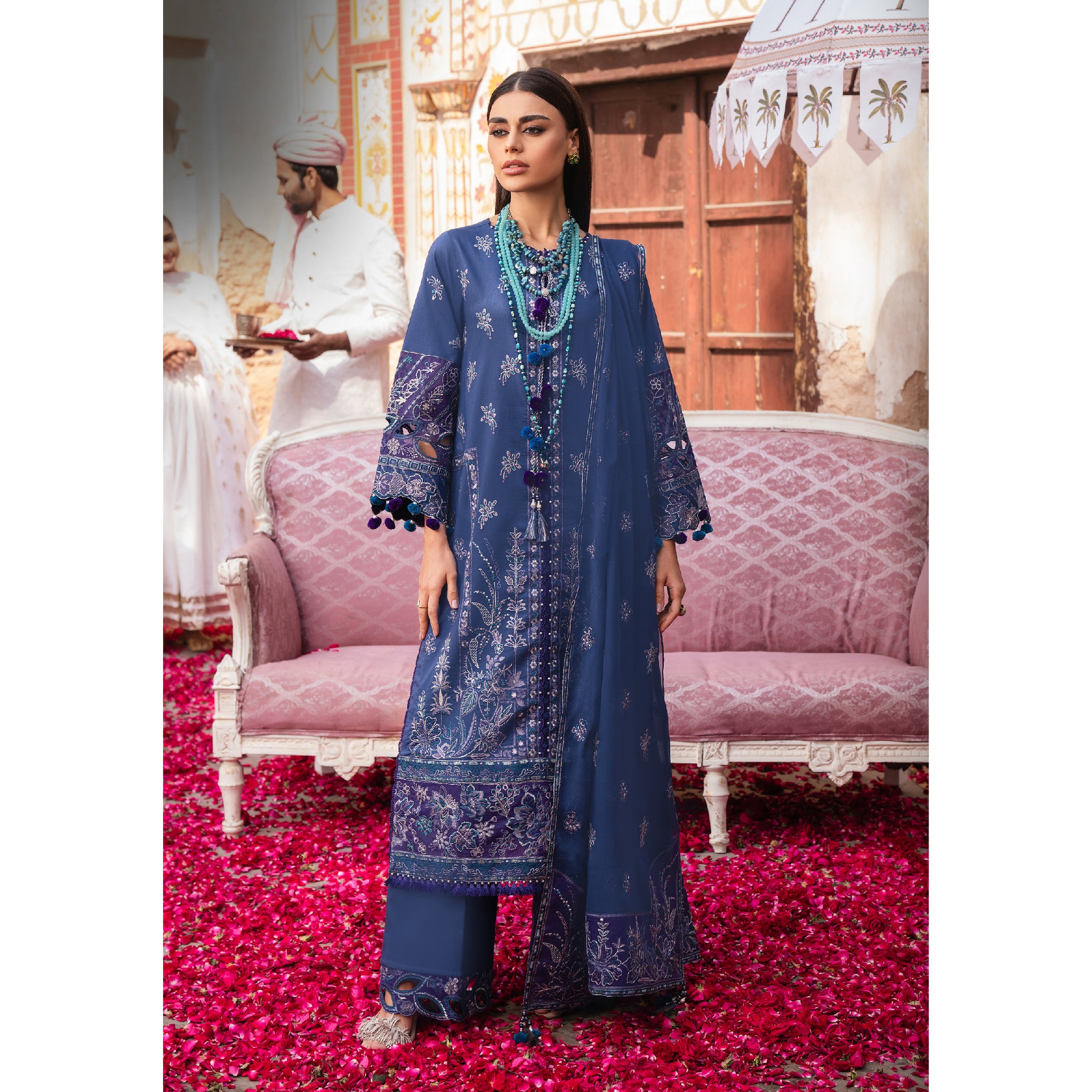 3 Piece Un-Stitched Embroidered Organza Lawn Collection - D-04 Shehnaaz