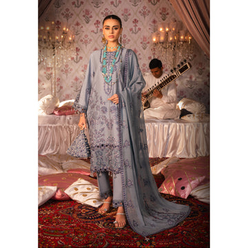 3 Piece Un-Stitched Embroidered Organza Lawn Collection - D-08 Sahiba