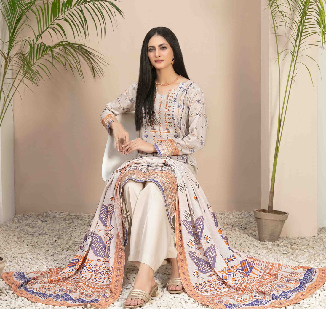 Tiyani Vol 01 | 3 Pcs Unstitched Printed Lawn By Tawakkal |D-3586