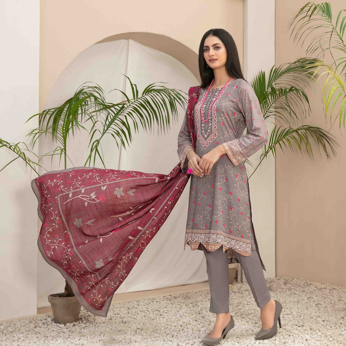 Tiyani Vol 01 | 3 Pcs Unstitched Printed Lawn By Tawakkal |D-3594