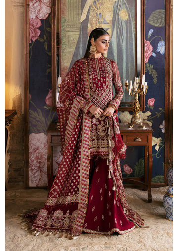 3 Piece Un-Stitched Chiffon Embroidered With Organza Embroidered Dupatta- D-04