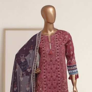 3 Pcs Stitched Luxury Embroidered Lawn Collection'24 by BAU-G | D-2