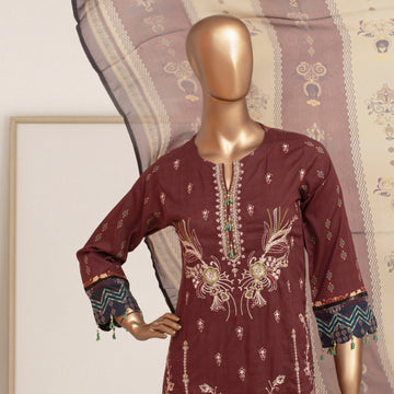 3 Pcs Stitched Luxury Embroidered Lawn Collection'24 by BAU-G | D-5