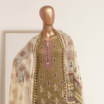 3 Pcs Stitched Luxury Embroidered Lawn Collection'24 by BAU-G | D-6