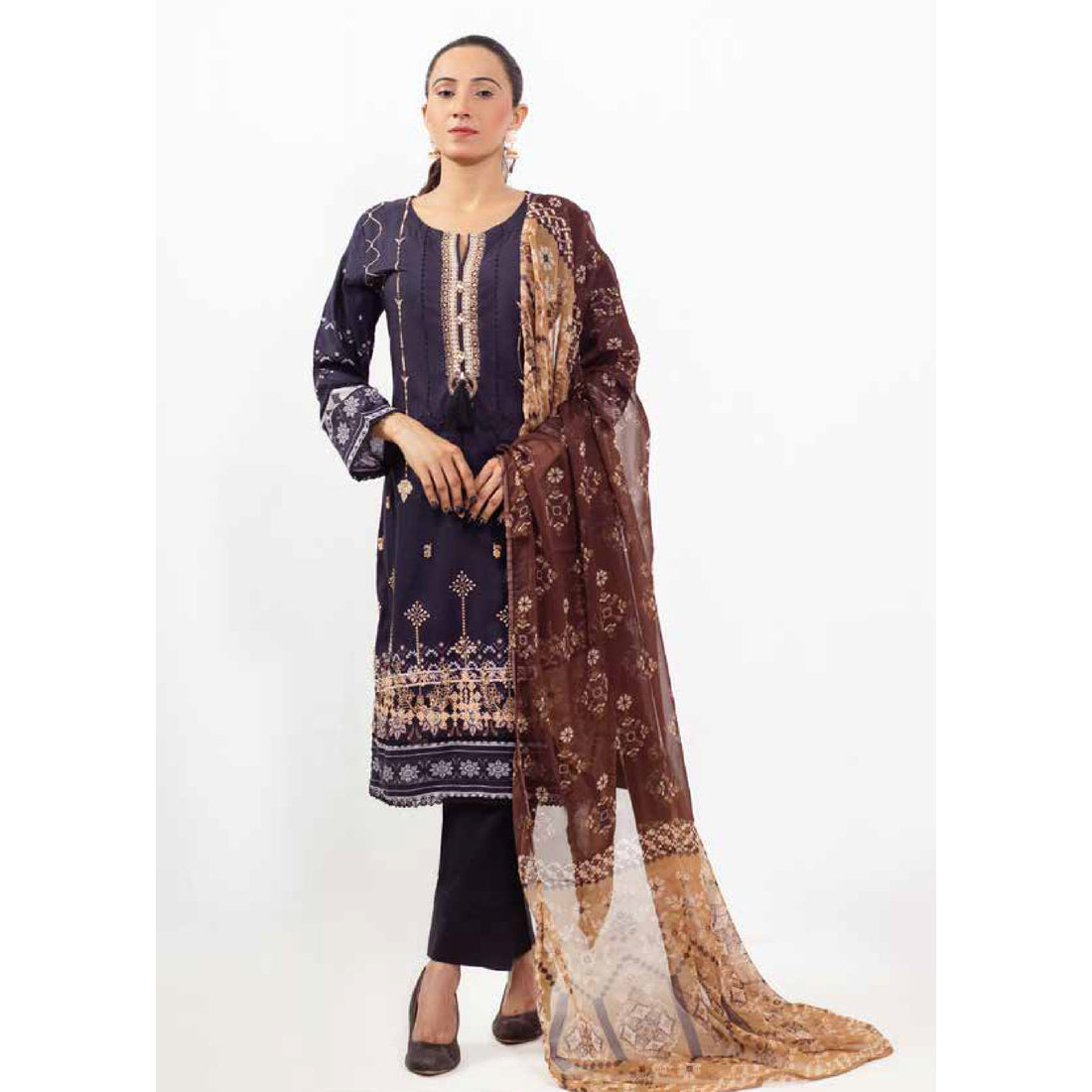 3 Pcs Stitched Luxury Lawn Collection'24 Vol-8 by BAU-G | D-09