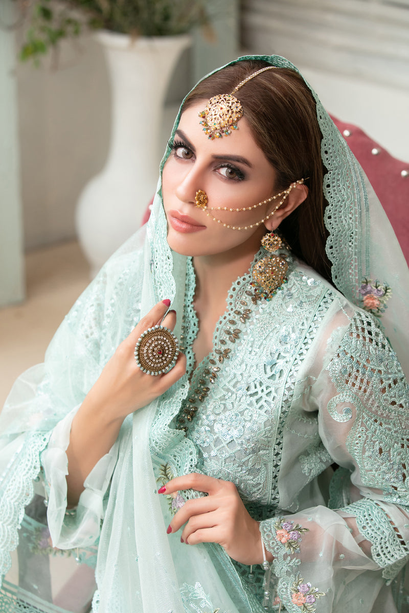 TIARA by Tawakkal - 3 Piece Semi-Stitched Embroidered Chiffon With Fancy Dupatta- D-5981