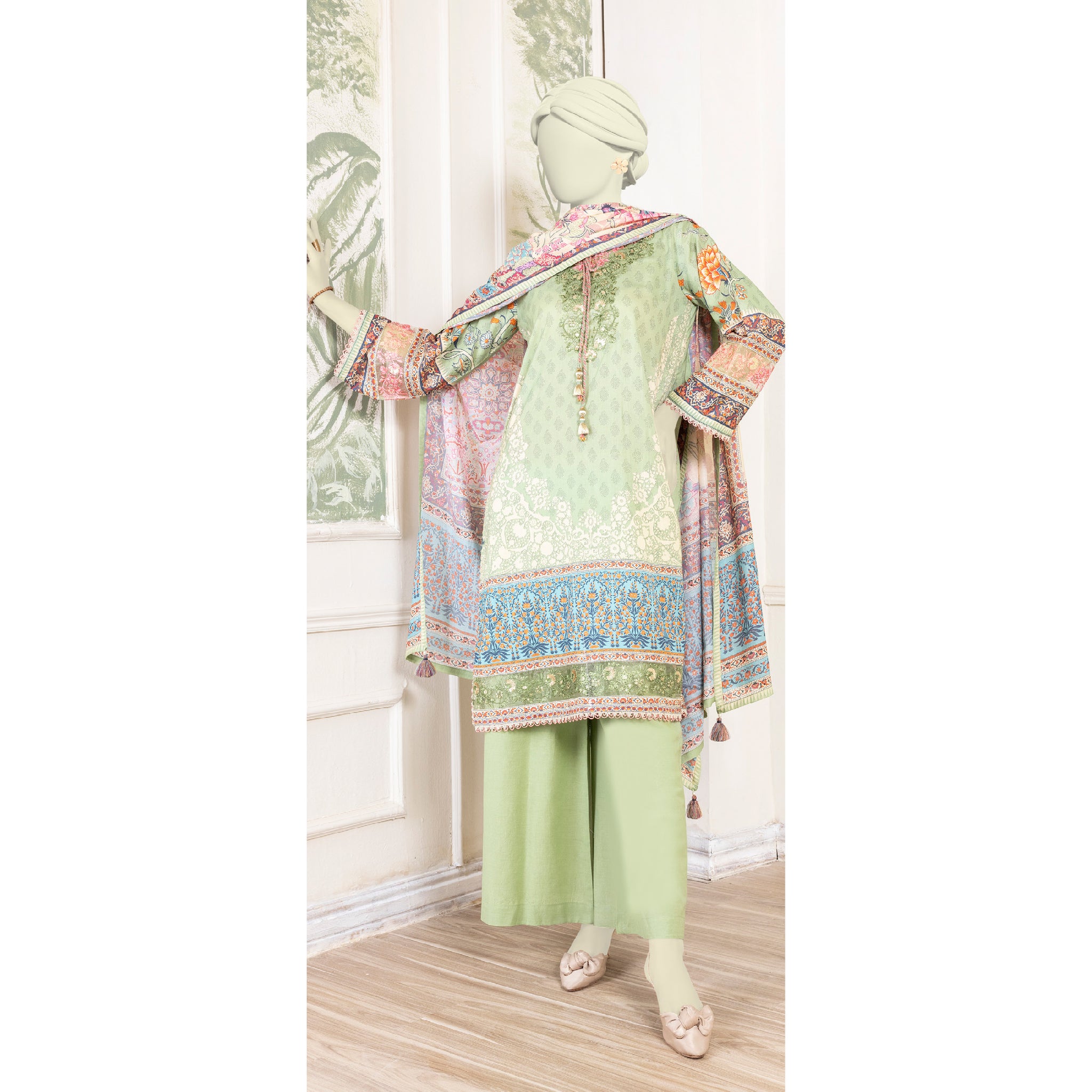 3 Piece Unstitched Embroidered Lawn | 1536 | Eyana