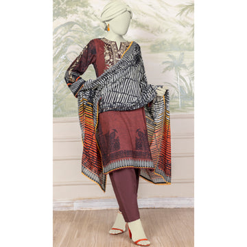 3 Piece Unstitched Embroidered Lawn | 1558 | Gridz